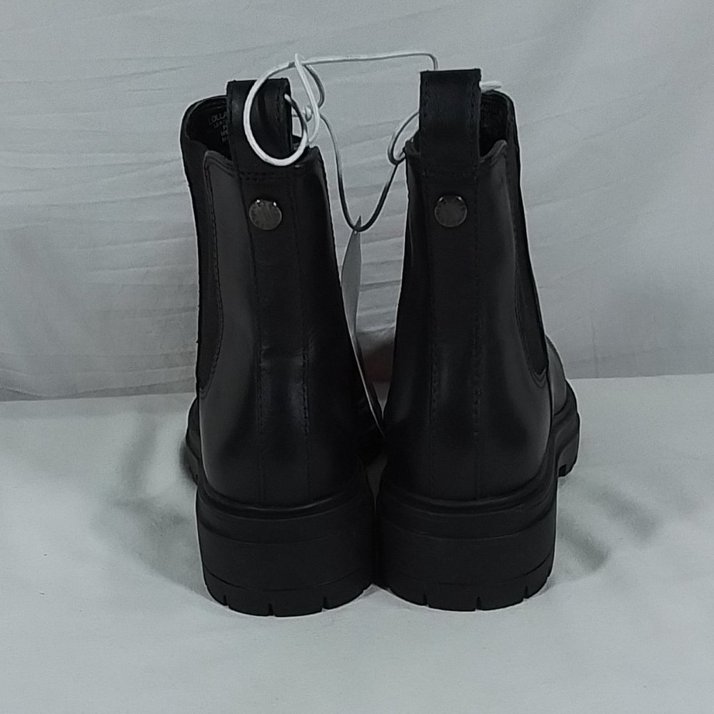 Women's Steve Madden Chelsea Leather Pull-On Boot-Black-Various Sizes-NWT - Picture 5 of 7